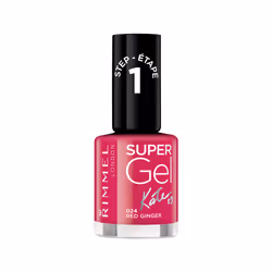 Rimmel Super Gel 024 Red Ginger 12ml, 12 ml, Rouge, Red Ginger, Coloration, Bouteille, Brosse