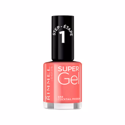 Rimmel Super Gel, 12 ml, Corail, Cocktail Passion, Bouteille, Brosse, BUTYL ACETATE, ETHYL ACETATE, NITROCELLULOSE, ACETYL TR ...