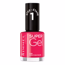 Rimmel Super Gel 026 Sun Fun Daze 12ml, 12 ml, Rose, Sun Fun Daze, Coloration, Bouteille, Brosse