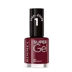 Rimmel Super Gel 091 Nailed It 12ml, 12 ml, Rouge, Nailed It, Coloration, Opaque, Brosse