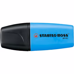 STABILO BOSS MINI, 1 pièce(s), Bleu, Pointe biseautée, Bleu, Plastique, 2 mm
