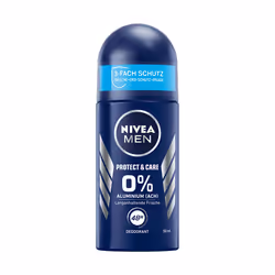 NIVEA Protect & Care, Hommes, Anti-transpirant, Déodorant roll-on, Boîte, 50 ml, 48 h