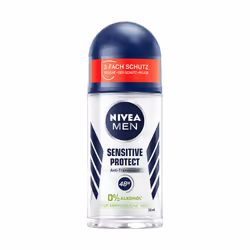 NIVEA Sensitive Protect, Hommes, Anti-transpirant, Déodorant roll-on, Boîte, 50 ml, 48 h