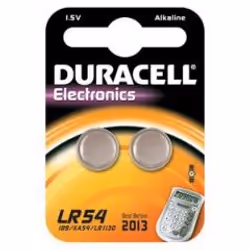 Duracell LR54, Batterie à usage unique, Alcaline, 1,5 V, 2 pièce(s), Argent, 3 mm