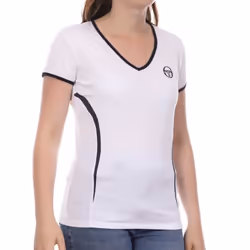 T-Shirt Femme Blanc - Sergio Tacchini Eva - Manches Courtes - Anti-UV & Séchage Rapide