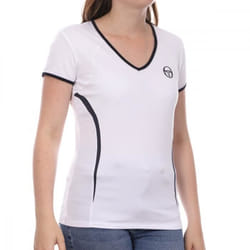 T-Shirt Femme Blanc - Sergio Tacchini Eva - Manches Courtes - Anti-UV & Séchage Rapide