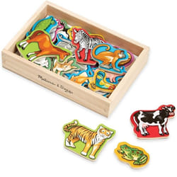 Aimants en Bois - MELISSA & DOUG - 21 Animaux - Couleurs Vives - Étui Compact - Bois Massif