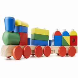 Jouet dempilage en bois - MELISSA & DOUG - Train À Empilage - 15 pièces - Mixte