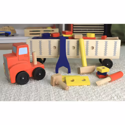 Melissa & Doug Big Rig Building Truck Wooden Play Set