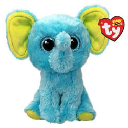 Peluche - TY - Trunkles - Éléphant - 15 cm - Yeux pailletés - Bleu clair jaune