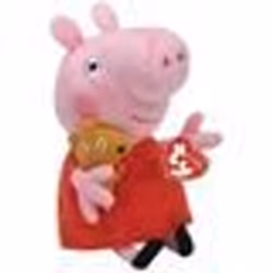 Peluche Peppa Pig Ty Beanie - Peppa et Teddy - Licence Peppa Pig - Marque TY