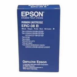 Epson Black Fabric Ribbon TMU/TM/IT, TM-U200D/ 300A/ 300B/ 300C/ 300D/ 370/ 375, Noir