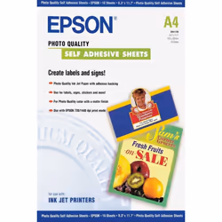 Epson Self-Adhesive Photo Paper - A4 - 10 Feuilles, Mat, 167 g/m², A4, Blanc, 10 feuilles, Expression Premium XP-900 Expressi ...