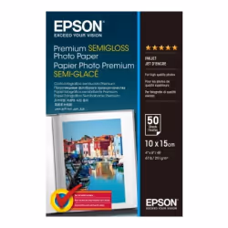 Epson Premium Semi-Gloss Photo Paper - 10x15cm - 50 Feuilles, Semi brillant, 251 g/m², Blanc, 50 feuilles, Expression Premium ...