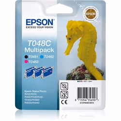 Epson Seahorse Triple pack "Hippocampe" (T0488C) - Encres QuickDry Office N, C, M