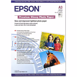 Epson Pap Photo Premium Glacé A3 (20f./255g), Gloss, 255 g/m², A3, Blanc, 20 feuilles, Epson Stylus Office B1100 Epson Stylus ...