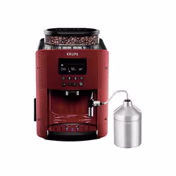 Krups Essential EA816570, Machine à expresso, 1,7 L, Café en grains, Broyeur intégré, 1450 W, Rouge