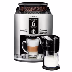 Krups EA82FE, Machine à expresso, 1,7 L, Café en grains, Broyeur intégré, Argent