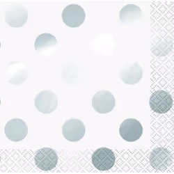 Unique Party 32301, Argent, Blanc, Papier, Motif, 250 mm, 250 mm, 16 pièce(s)