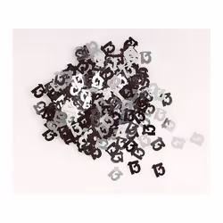 Unique Party 55088, Amandes sucrées en vrac, Noir, Argent, 2 couleurs, Numéro, Feuille, Anniversaire