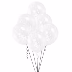 Unique Party 58114, Ballon-jouet, Transparent, Anniversaire, Ovale, 30 cm, 6 pièce(s)