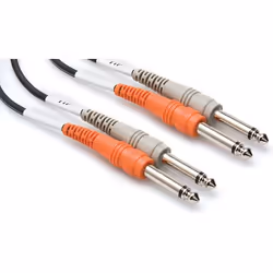 Hosa Technology CPP-202, 2 x 6,35 mm, Mâle, 2 x 6,35 mm TS, Mâle, 2 m, Noir