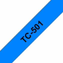 Brother TC-501, Noir sur bleu, TC, Noir, Brother, P-touch PT2000, PT3000, PT500, PT5000, PT8E, 1,2 cm
