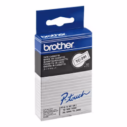 Brother TC-291, Noir sur blanc, TC, Brother, P-touch PT8E, PT500, PT2000, PT3000, PT5000, 9 mm, 7,7 m