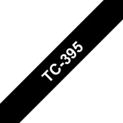 Brother TC-395 ruban d'étiquette Blanc sur noir