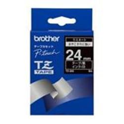Brother Gloss Laminated Labelling Tape - 24mm, White/Black ruban d'étiquette TZ