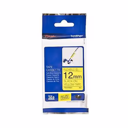 Brother TZe-FX631 - Cassette à ruban pour étiqueteuse originale – Noir sur jaune, 12 mm de large, TZ, Jaune, Transfert thermi ...