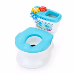 BABY EINSTEIN Mini Toilette enfant avec Réducteur de Toilette inclus, Chasse d'eau musicale