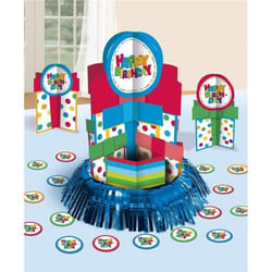 Centre de Table - Anniversaire - Multicolore - 32 cm - Guirlande Franges - 20 Confettis