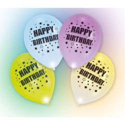 Amscan 4 Ballons Leds Happy Birthday