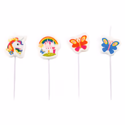 Amscan 4 Mini Bougies Licorne