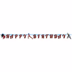 Amscan 9902879, Banderole en tissu, Papier, Multicolore, Anniversaire, Miraculous, 150 mm
