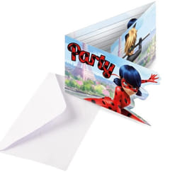 Amscan 8 Invitations & Enveloppes "Miraculous"