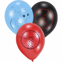 Amscan 6 Ballons Latex "Miraculous", 22.8 Cm/9", 3 an(s)