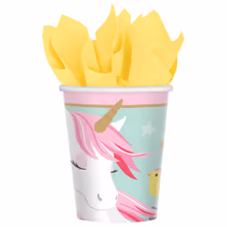Amscan 8 Gobelets 266 Ml - Magical Unicorn, Multicolore, 3 an(s), unisexe, Magical Unicorn, Multicolore, Multicolore