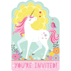 Amscan 8 Invitations & Enveloppes Magical Unicorn