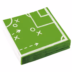 Amscan 20 Serviettes 33X33 Cm - Kicker Party, Papier, Vert, 3 an(s), unisexe, Kicker Party, Multicolore