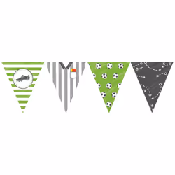 Amscan Guirlande Fanions Papier - Kicker Party, Papier, Vert, Multicolore, 3 an(s), 305 mm, 210 mm, 70 mm