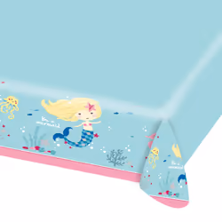 Amscan Nappe en papier Be a Mermaid 120x180cm, Papier, Bleu, 3 an(s), unisexe, Be A Mermaid, Multicolore