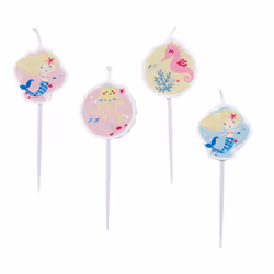 Amscan 4 Bougies Mini Figurines Be A Mermaid, Blanc, Multicolore, 3 an(s), 202 mm, 72 mm, 118 mm, Consumer Unit ou UVC unité  ...