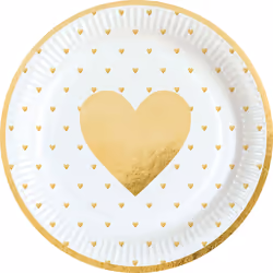 Amscan 8 Assiettes Everyday Love 23 Cm, Carton, Blanc, 3 an(s), unisexe, Everyday Love, Multicolore