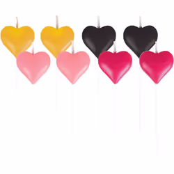 Amscan 8 Mini Bougies Cœur Everyday Love, Multicolore, 3 an(s), 135 mm, 105 mm, 160 mm, Consumer Unit ou UVC unité de vente c ...