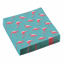 Amscan 20 Serviettes Flamingo Paradise, Papier, Bleu, 3 an(s), unisexe, À utiliser sous la surveillance d’un adulte, Anglais, ...