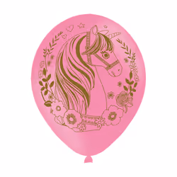 Amscan 6 Ballons Latex Magical Unicorn 27,5 Cm/11", Magical Unicorn, unisexe, 3 an(s), Rose