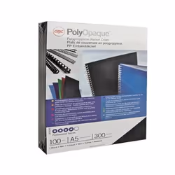 GBC Plats de Couverture PolyOpaque A4 300mic bleu foncé (100)