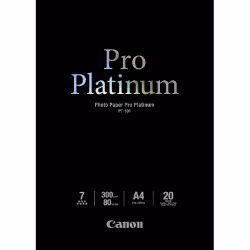 Canon Papier photo professionnel Platinum A4 PT-101 - 20 feuilles, Hautement brillant, 300 g/m², Noir, 300 µm, Canon Lucia, C ...